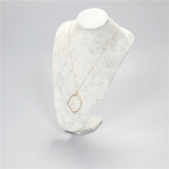 Clear Acrylic Circle Long Necklace - Picture 5 of 9